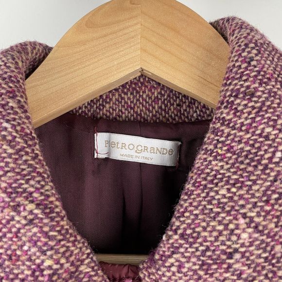 Pietro Grande Artsy Jacket Burgundy Red Patchwork Polka Dot Womens EU 44 - Picture 7 of 8